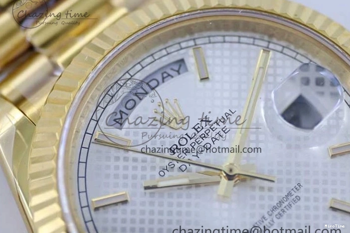 MiroTime 0121 Day Date 40mm YG 904L Steel TWF 1:1 Best Edition White Dial on YG Bracelet A FreshLook 2368